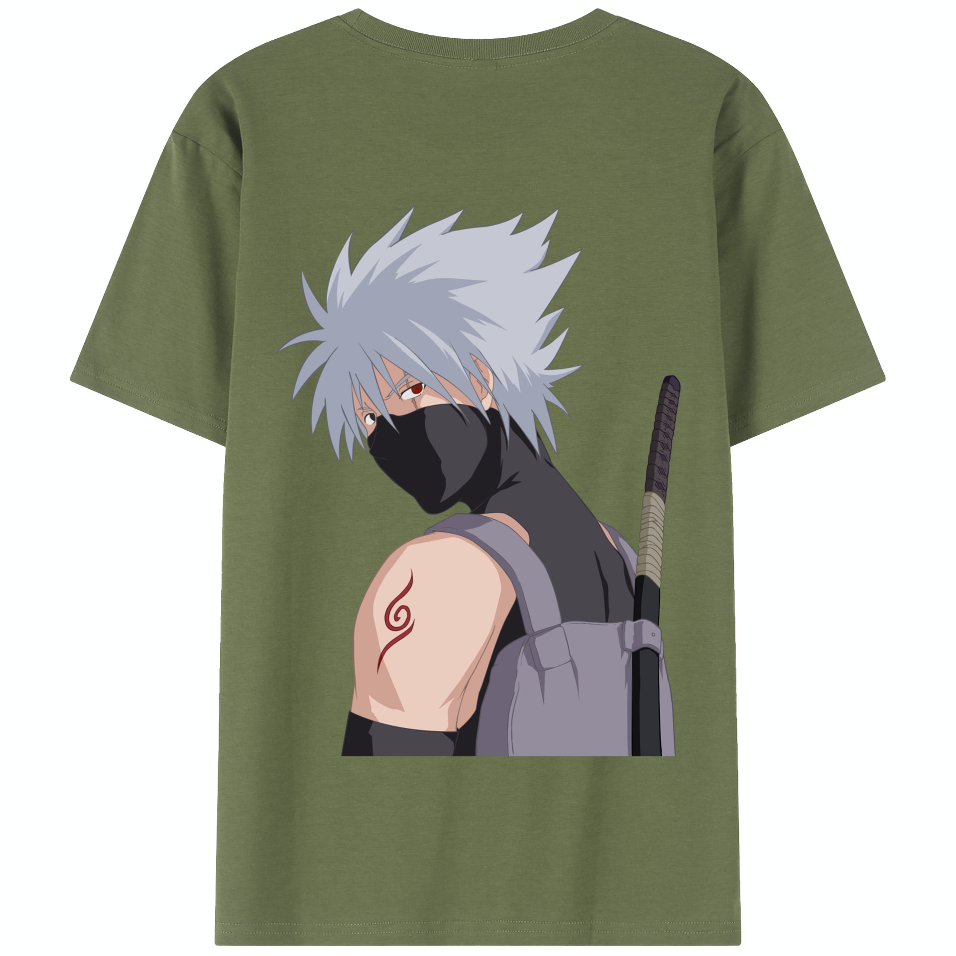 （画像用） NARUTO -ナルト- はたけ カカシ Hatake Kakashi 綿100％半袖Tシャツ（背面プリント）